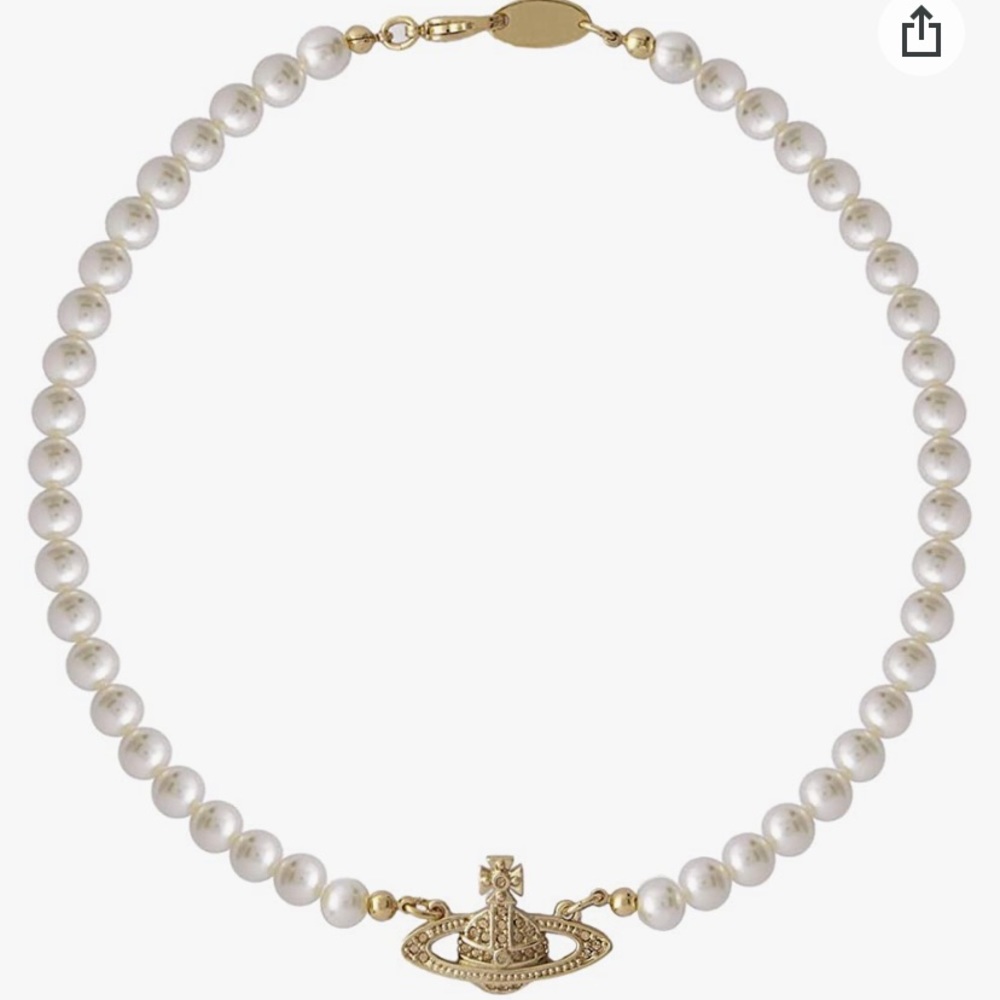 Golden Saturn Pearl Necklace
